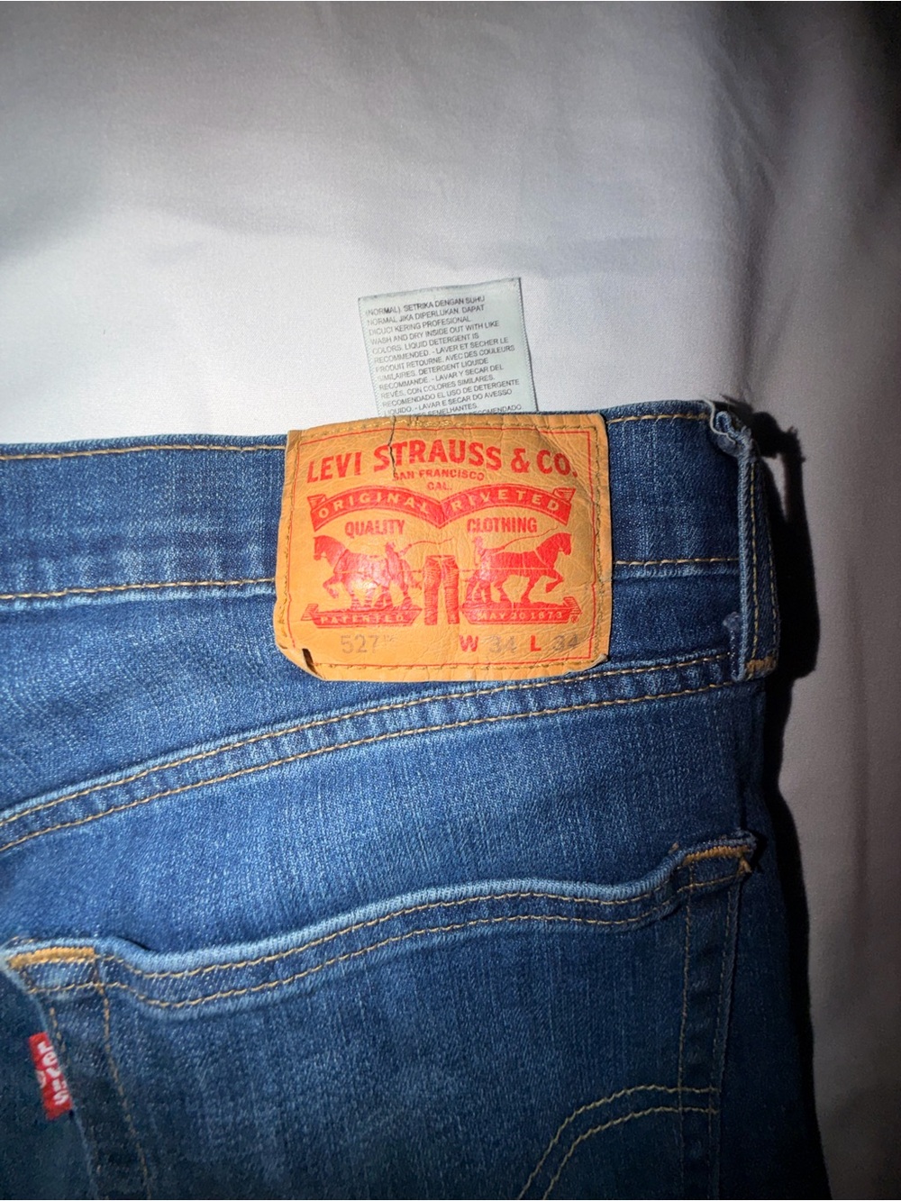 Levi's Men's Blue Bootcut Jeans with Leather Patch